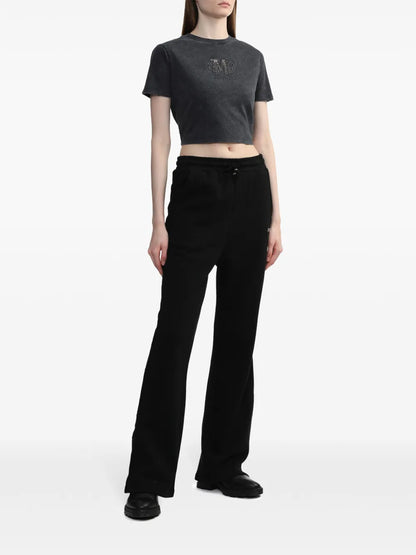Cut-Out Cotton Cropped T-Shirt