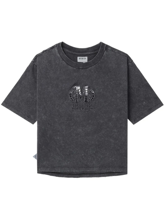 Cut-Out Cotton Cropped T-Shirt