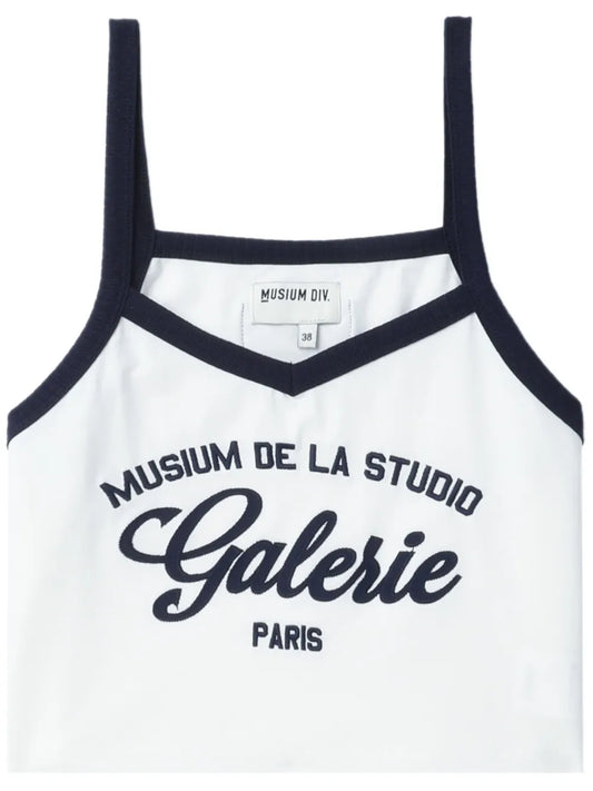 Logo-Embroidered Cropped Tank Top