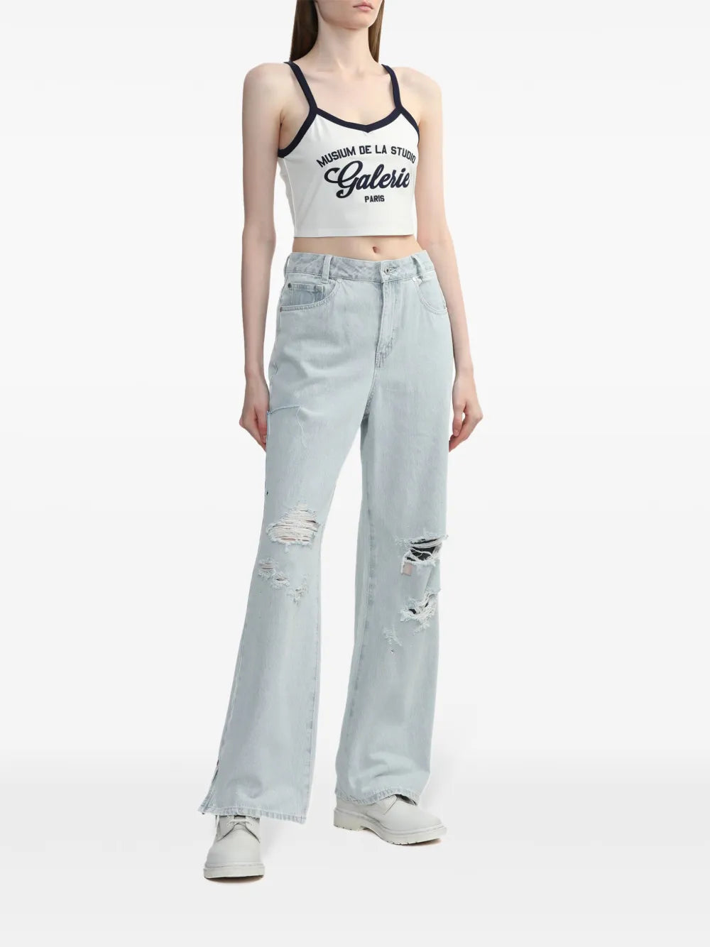 Logo-Embroidered Cropped Tank Top