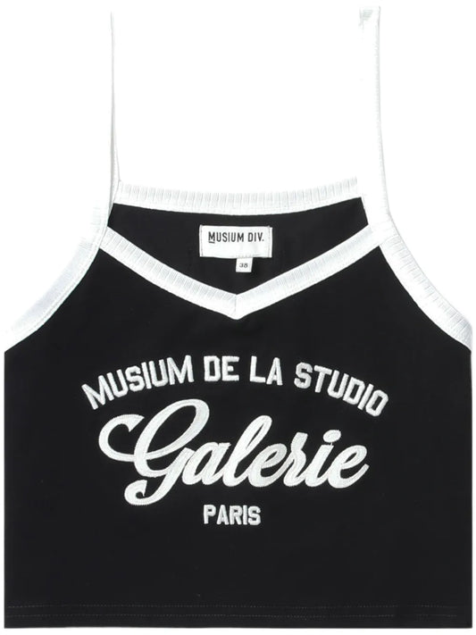 Logo-Embroidered Cropped Tank Top