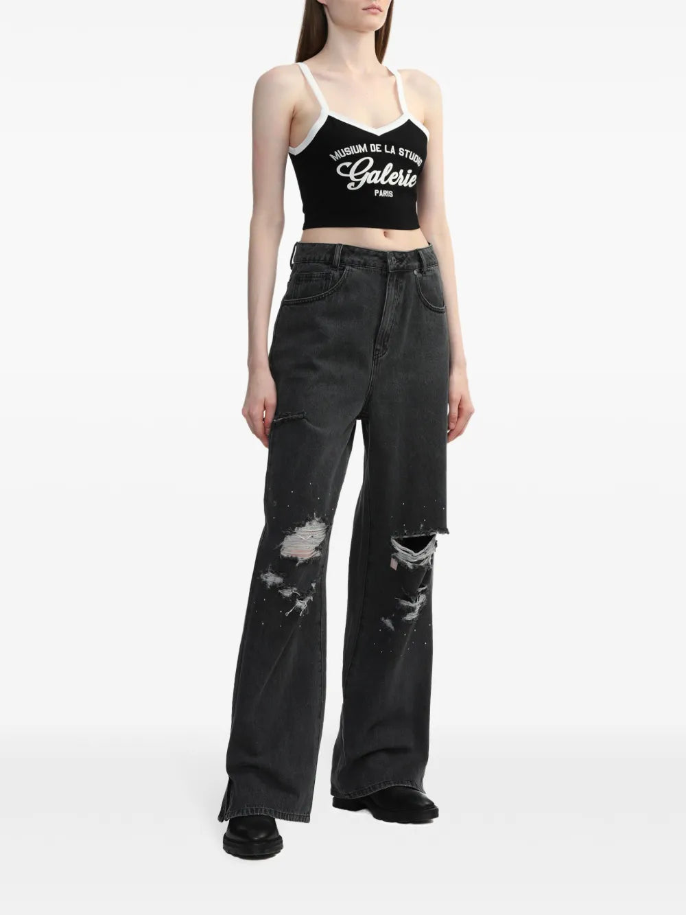 Logo-Embroidered Cropped Tank Top