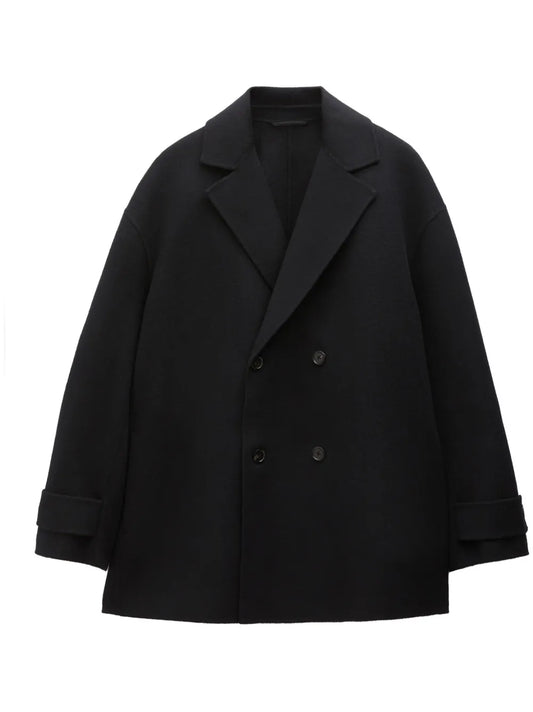 Double-Breasted Wool-Cashmere Coat