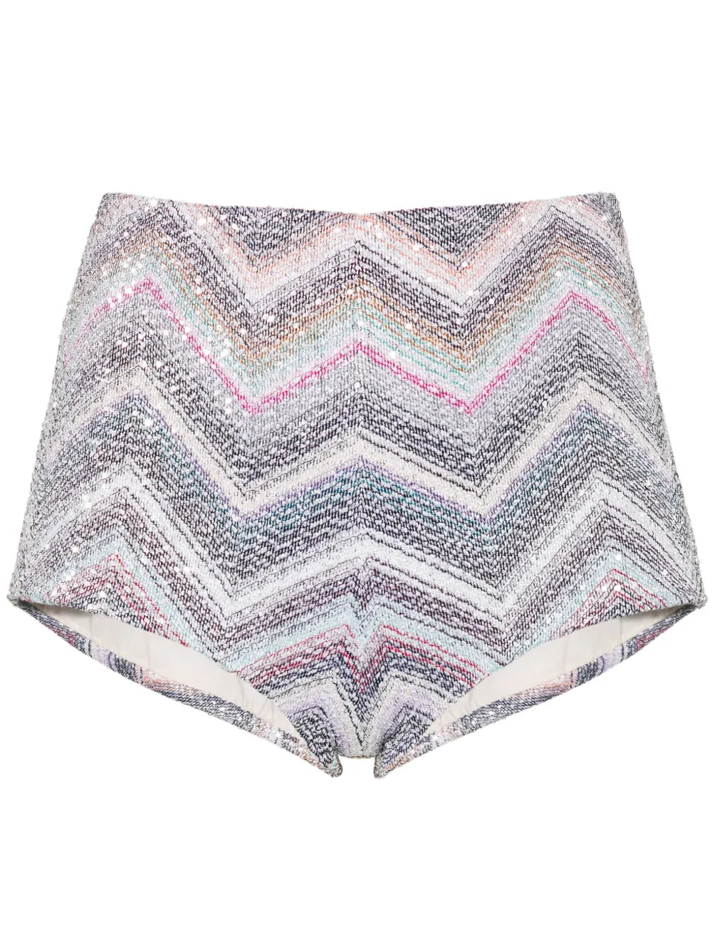 Sequined Zigzag Mini Shorts