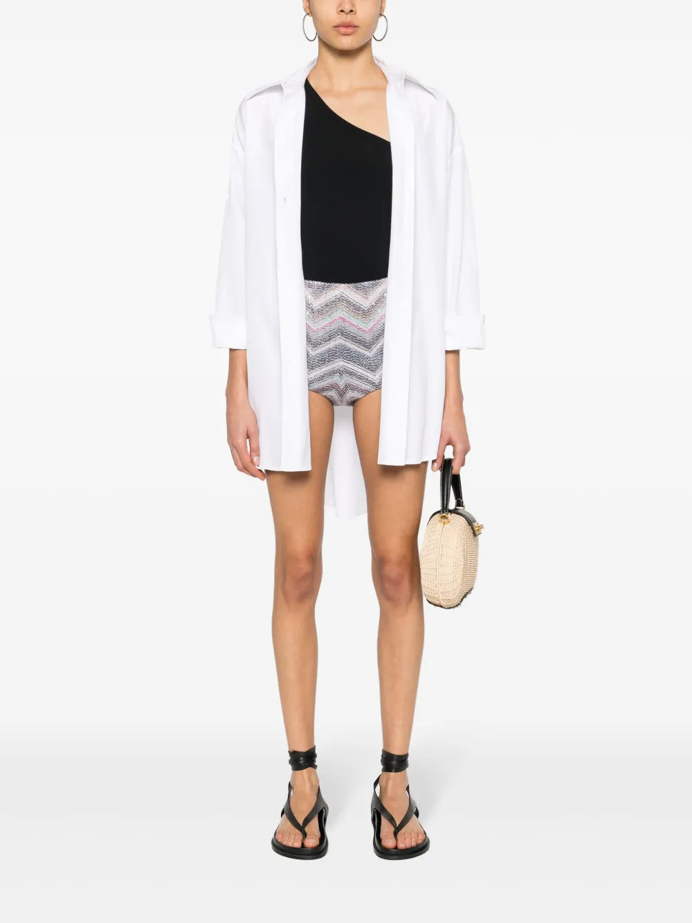 Sequined Zigzag Mini Shorts