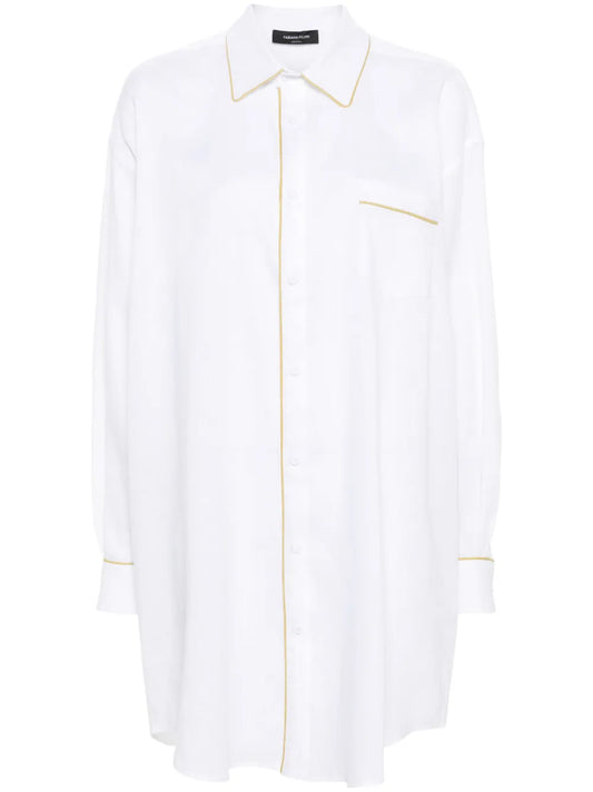 Contrast-Trim Linen Shirt