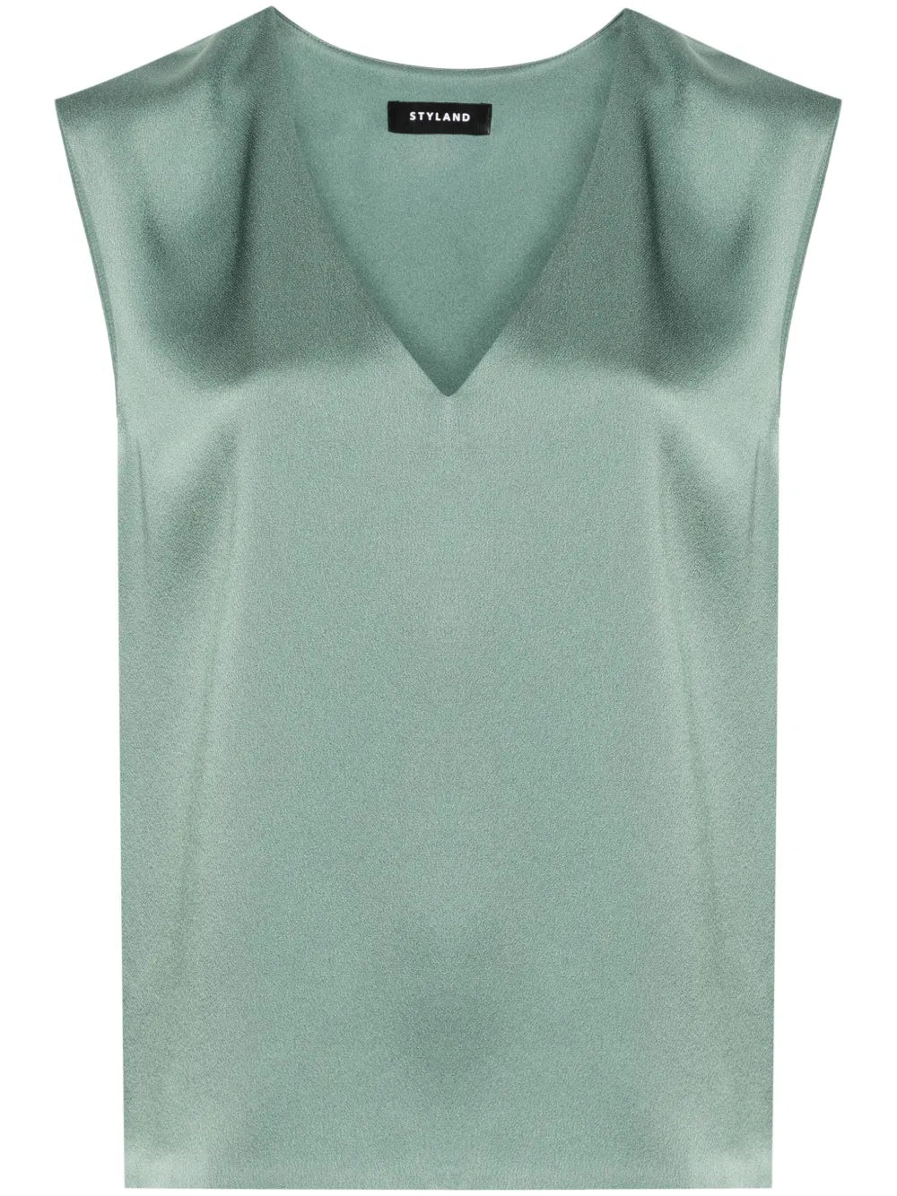 V-Neck Sleeveless Satin Blouse