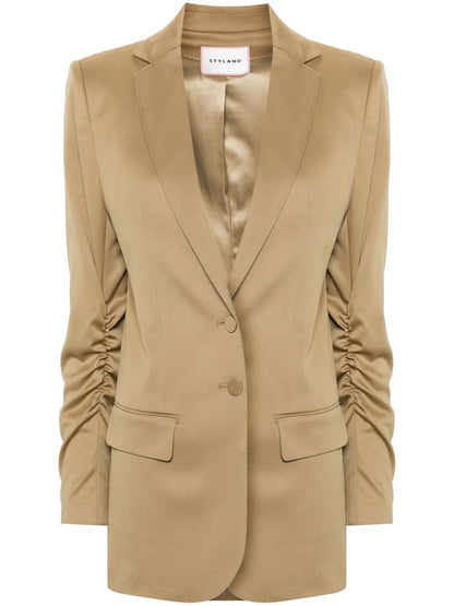 Single-Breasted Wool Blend Blazer