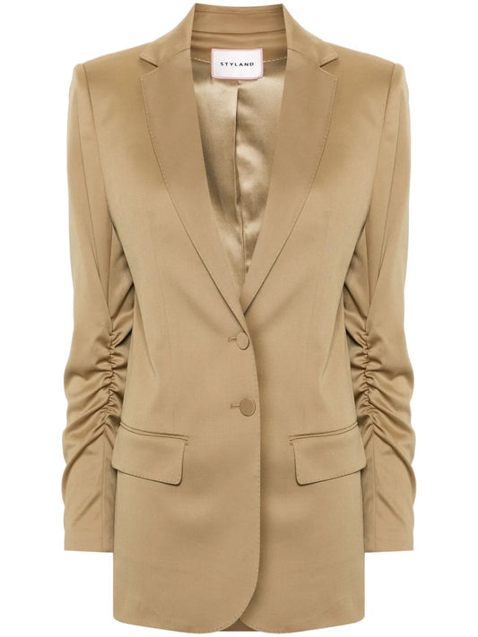 Single-Breasted Wool Blend Blazer