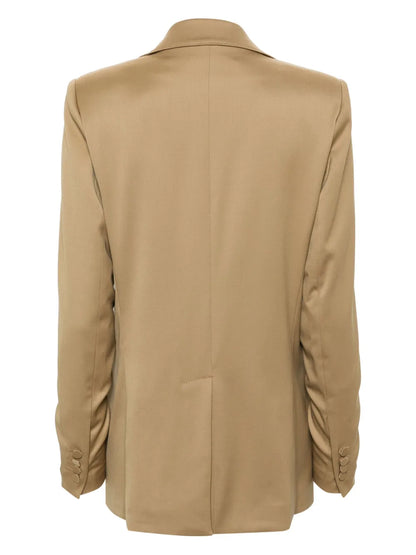 Single-Breasted Wool Blend Blazer