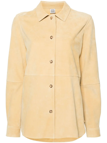 Long-Sleeved Suede Shirt