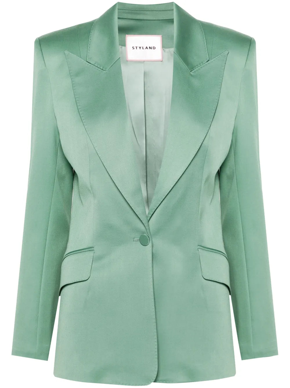 Peak-Lapel Single-Breasted Blazer