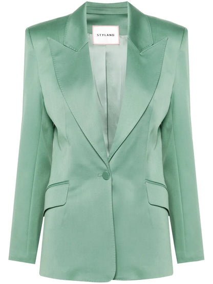 Peak-Lapel Single-Breasted Blazer