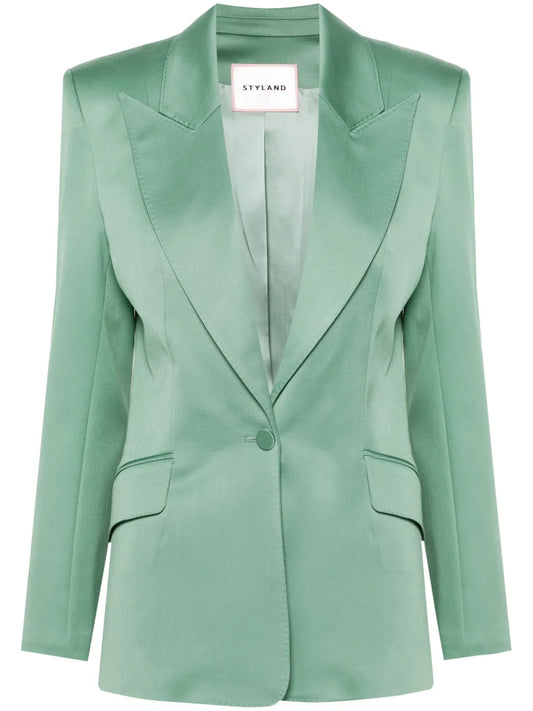 Peak-Lapel Single-Breasted Blazer