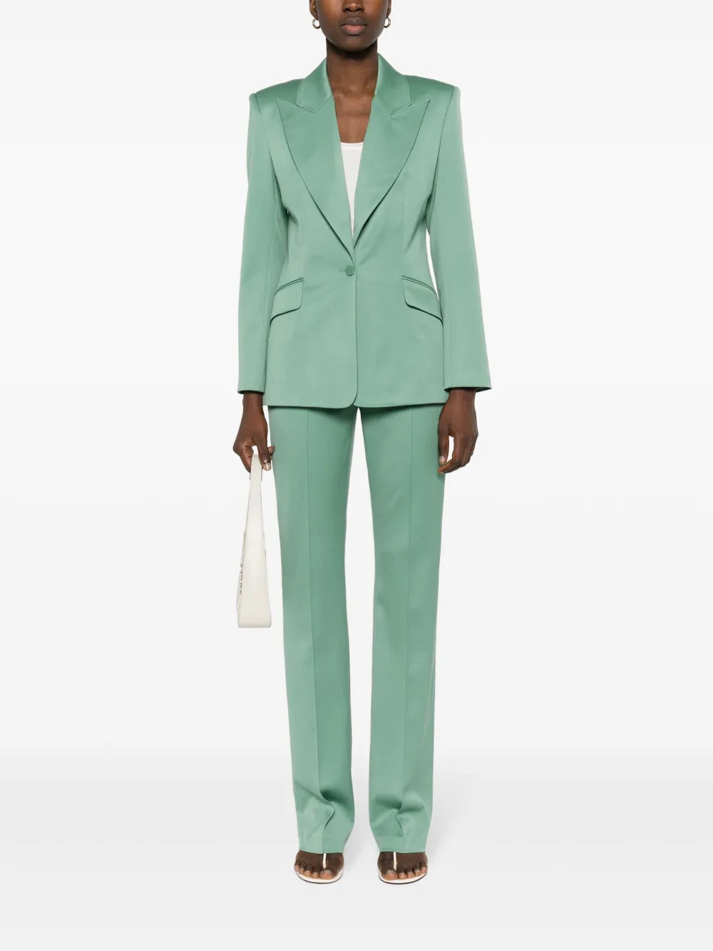 Peak-Lapel Single-Breasted Blazer