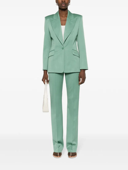 Peak-Lapel Single-Breasted Blazer