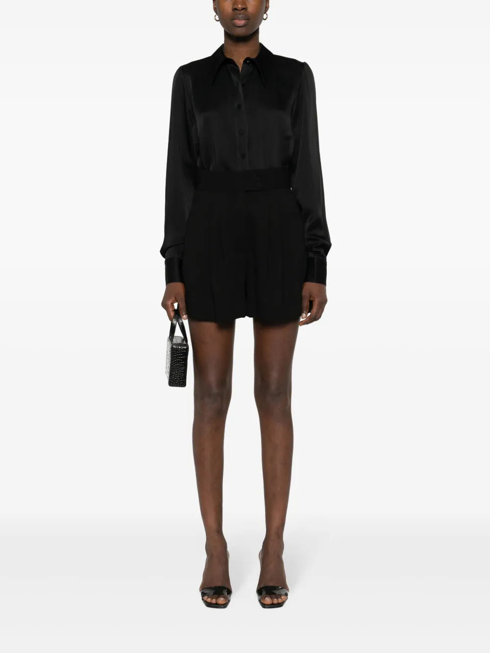 Button-Up Satin Shirt
