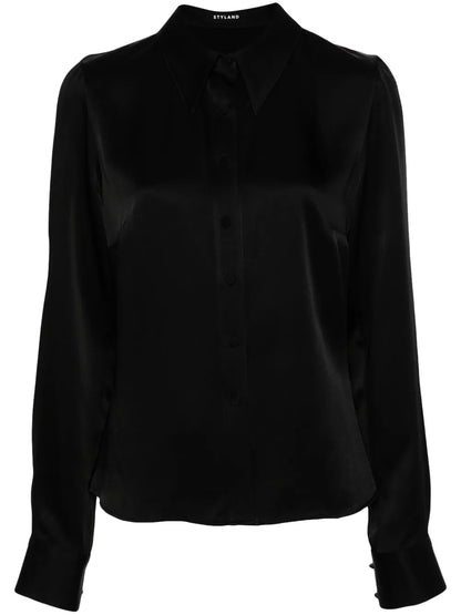 Button-Up Satin Shirt
