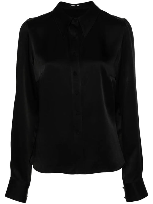 Button-Up Satin Shirt