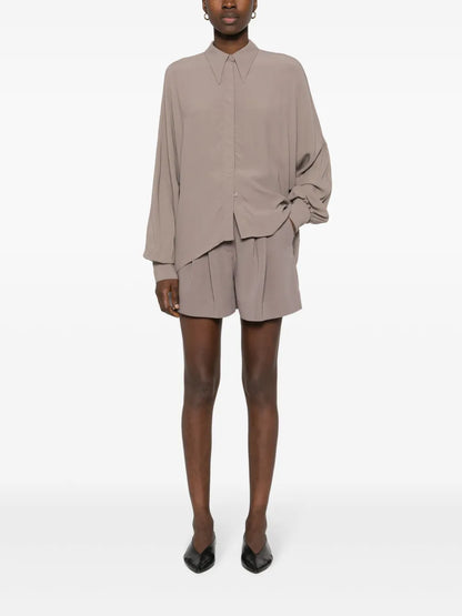 Batwing-Style Crepe Shirt