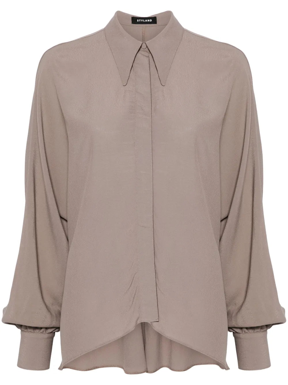 Batwing-Style Crepe Shirt