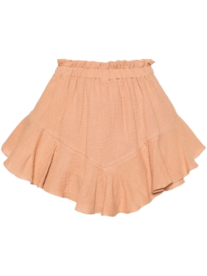 Overlapping-Panel Cotton Mini Shorts