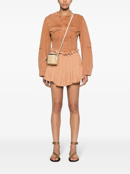 Overlapping-Panel Cotton Mini Shorts