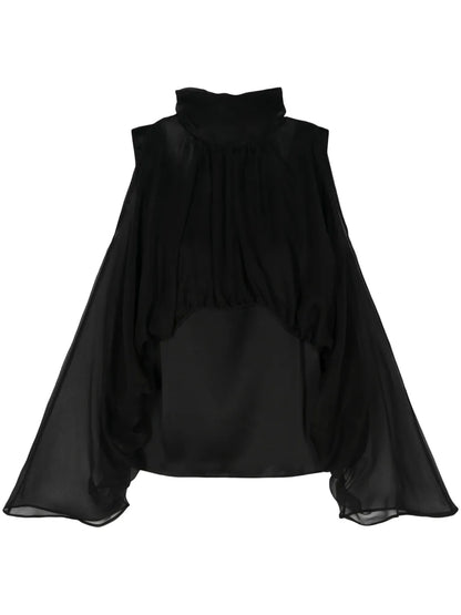 Chiffon Silk Hooded Blouse