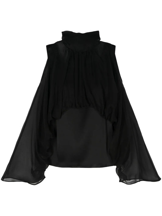 Chiffon Silk Hooded Blouse