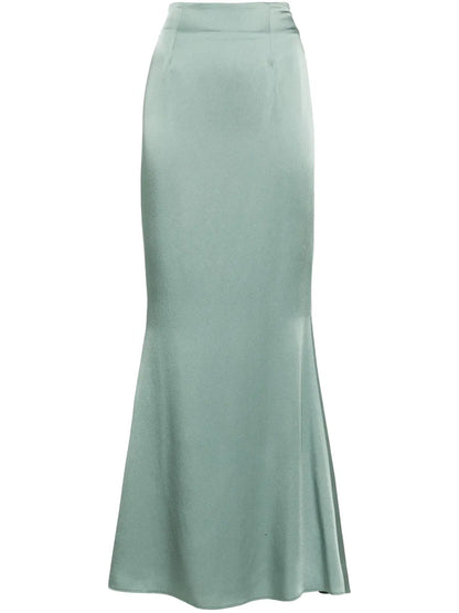 Satin Godet Maxi Skirt