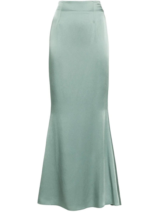 Satin Godet Maxi Skirt