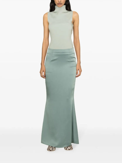 Satin Godet Maxi Skirt