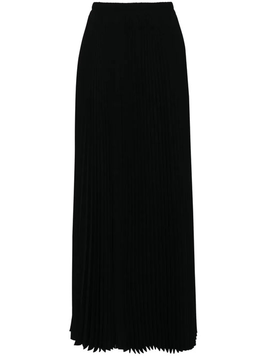 High-Waist Pleated Midi Skirt