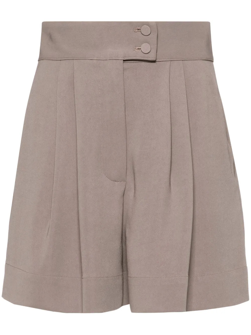 Pleated High-Waist Tailored Shorts