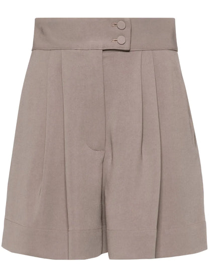 Pleated High-Waist Tailored Shorts