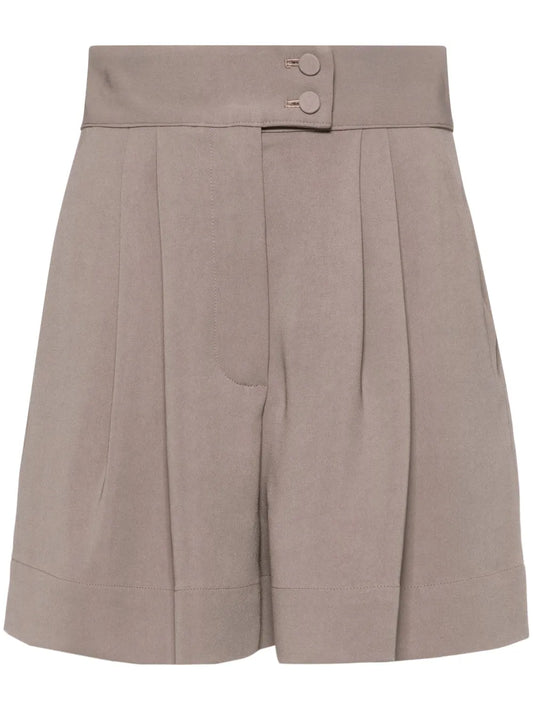 Pleated High-Waist Tailored Shorts