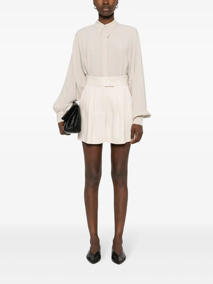 Batwing-Style Crepe Shirt