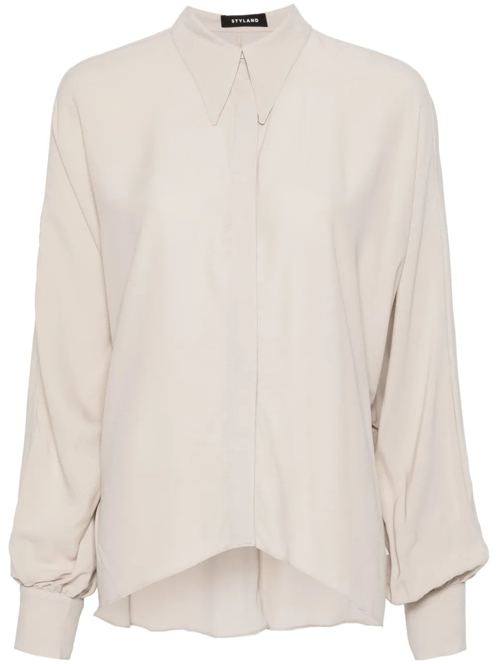 Batwing-Style Crepe Shirt