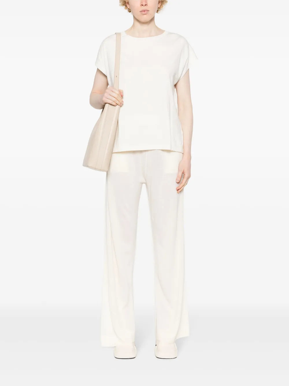 Fine-Knit Straight Trousers
