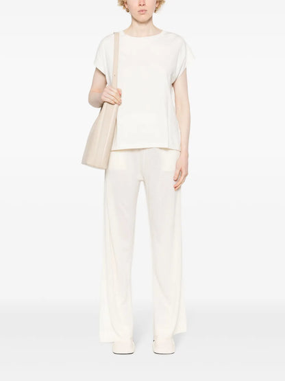 Fine-Knit Straight Trousers