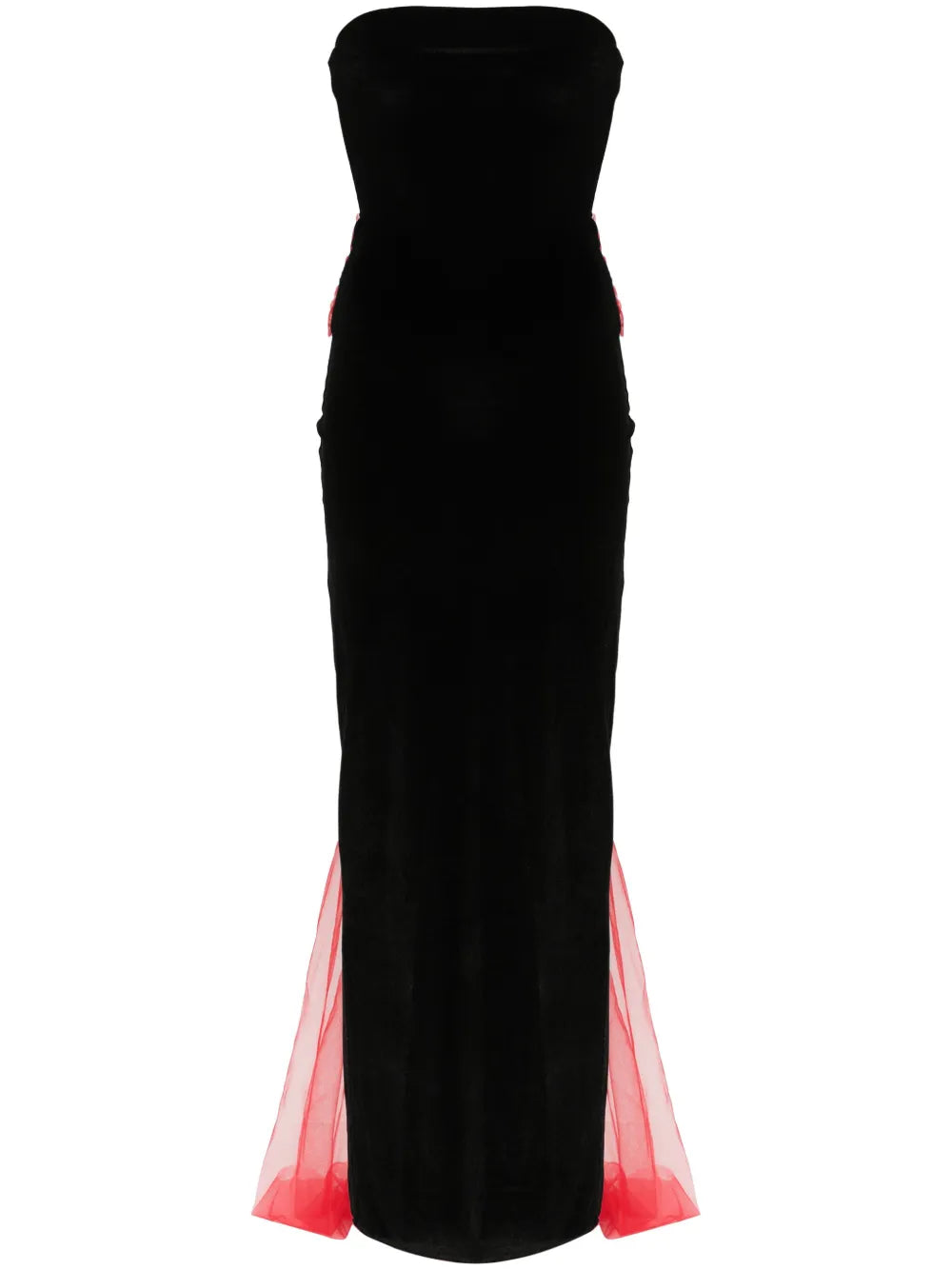 Bow-Detail Velvet Gown