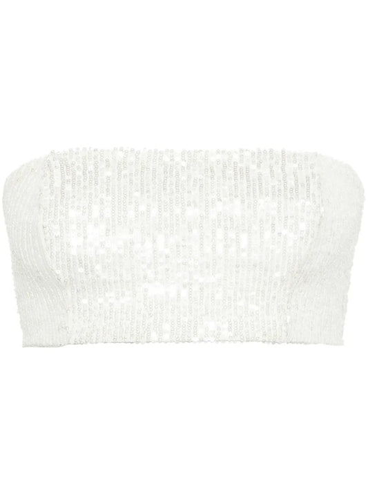 Sequined Bandeau-Style Top