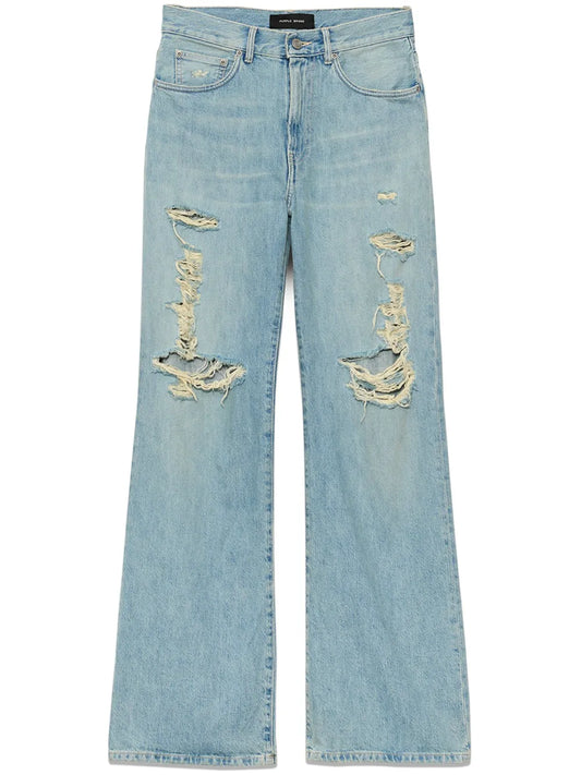 Ripped Wide-Leg Jeans