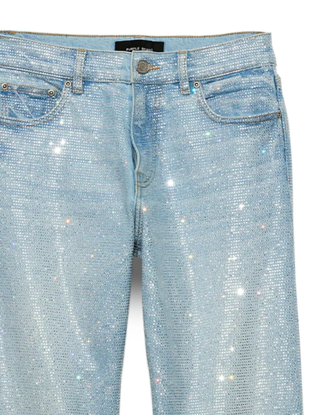 Rhinestone-Embellished Straight-Leg Jeans