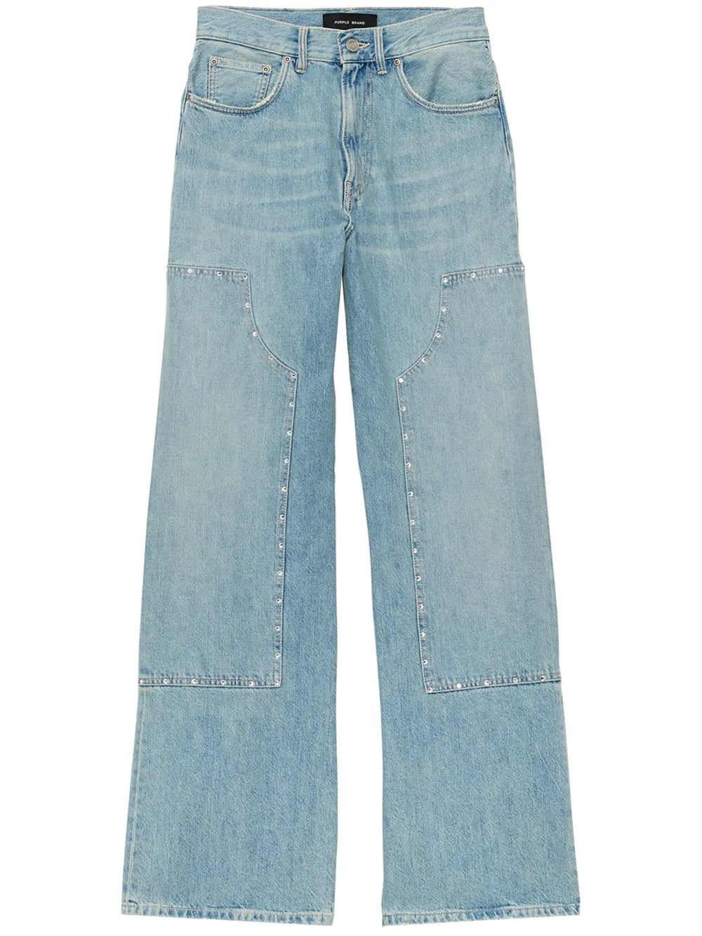 Wide-Leg Studded Jeans