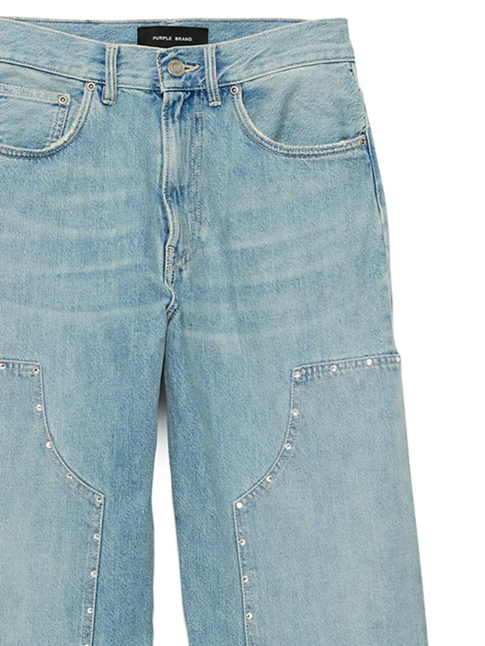 Wide-Leg Studded Jeans