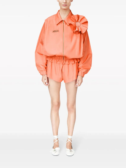 Floral-Appliqué Ruffled Jacket