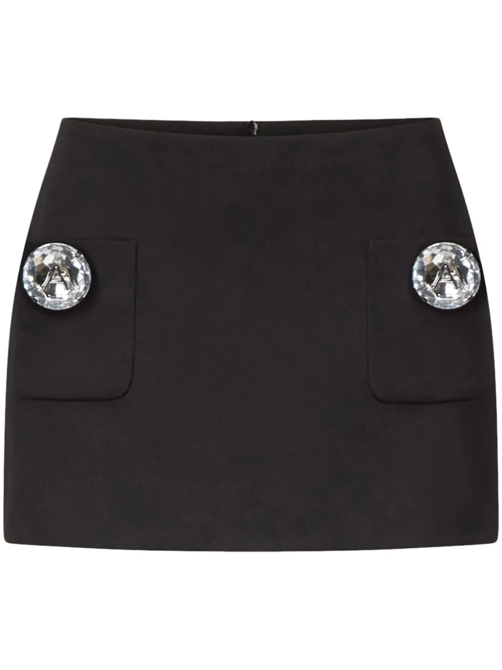 Crystal-Embellished Wool Mini Skirt