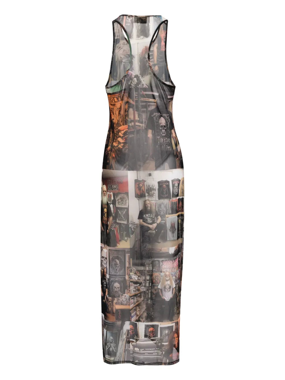 Metal Friends-Print Mesh Dress