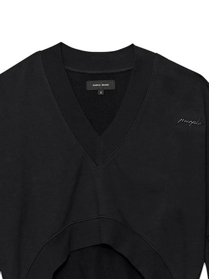Asymmetric Cropped Sweatshirt